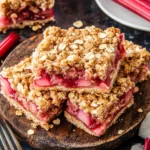 Amish Oatmeal Rhubarb Bars (with crumb topping)