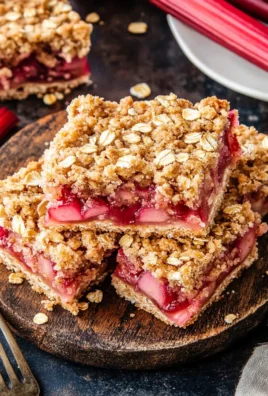 Amish Oatmeal Rhubarb Bars (with crumb topping)