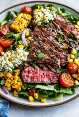 Balsamic Steak Gorgonzola Salad with Grilled Corn