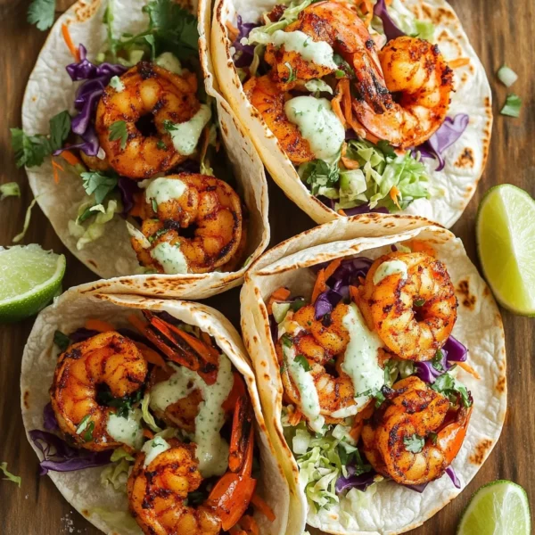 Blackened Shrimp Tacos with Slaw