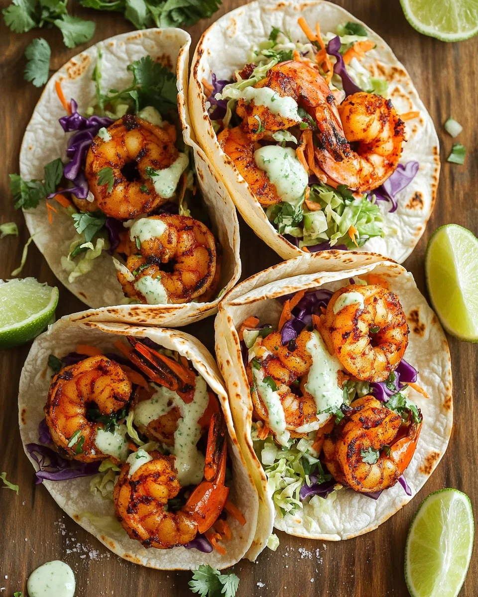 Blackened Shrimp Tacos with Slaw