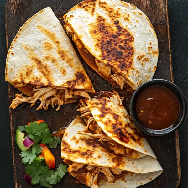 Blackstone Hot Honey BBQ Chicken Quesadillas