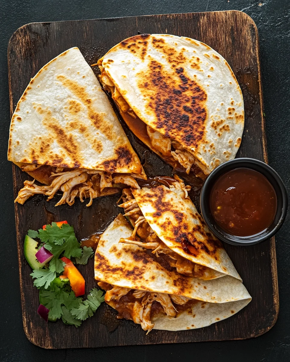 Blackstone Hot Honey BBQ Chicken Quesadillas