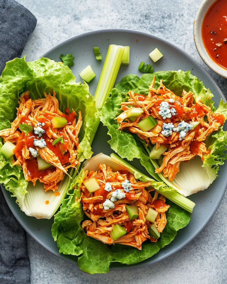 Buffalo Chicken Lettuce Wraps