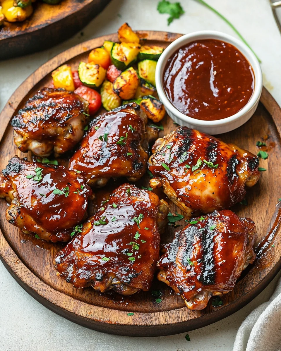 Caramelized BBQ Chicken Thighs in the Oven