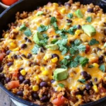 Cheesy Taco Rice Skillet