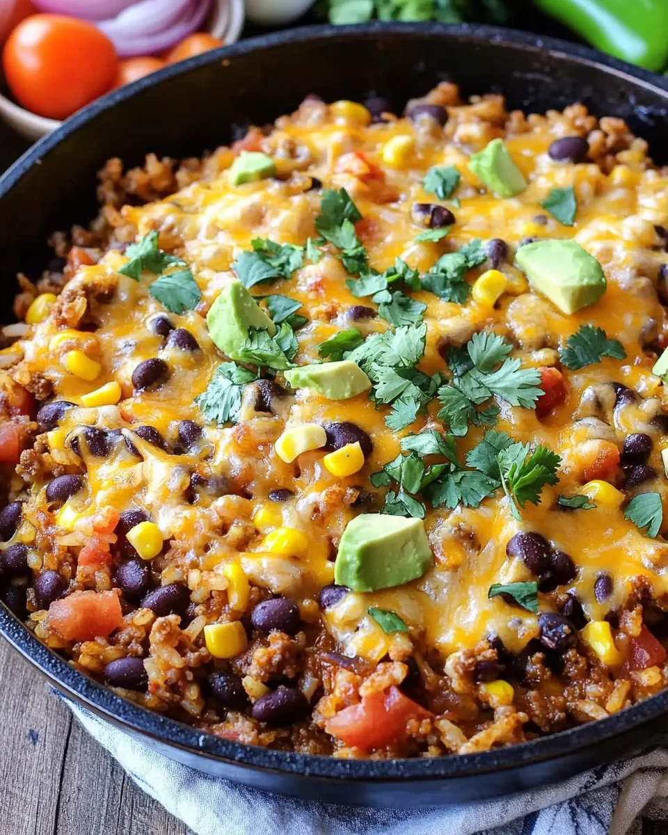 Cheesy Taco Rice Skillet