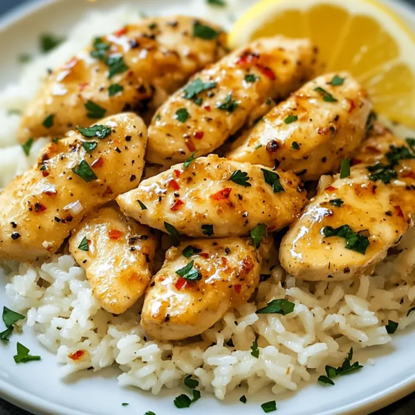 Chicken Scampi with Garlic Parmesan Rice