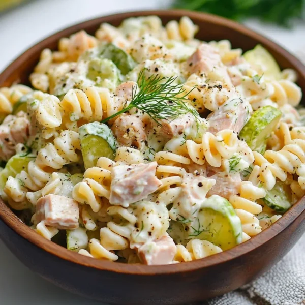 Dill Pickle Tuna Pasta Salad