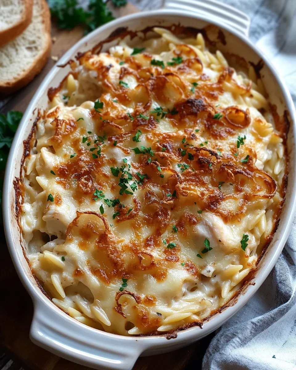 French Onion Chicken Orzo Casserole 22 French