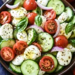 Fresh Cucumber Caprese Salad