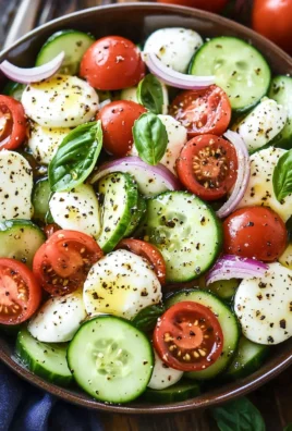 Fresh Cucumber Caprese Salad