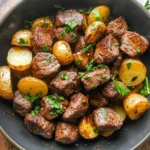 Garlic Butter Beef Bites with Potatoes