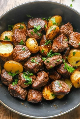 Garlic Butter Beef Bites with Potatoes