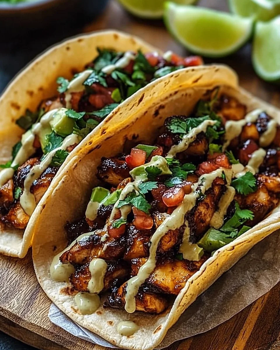 Garlic Butter Honey BBQ Chicken Tacos: Sweet, Savory & Irresistible!