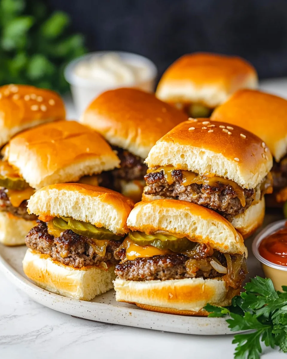 Hawaiian Roll Cheeseburger Sliders