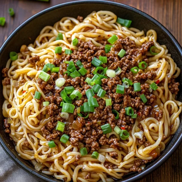 Mongolian Ground Beef Noodles
