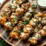 Ranch Garlic Parmesan Chicken Skewers