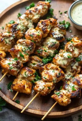 Ranch Garlic Parmesan Chicken Skewers
