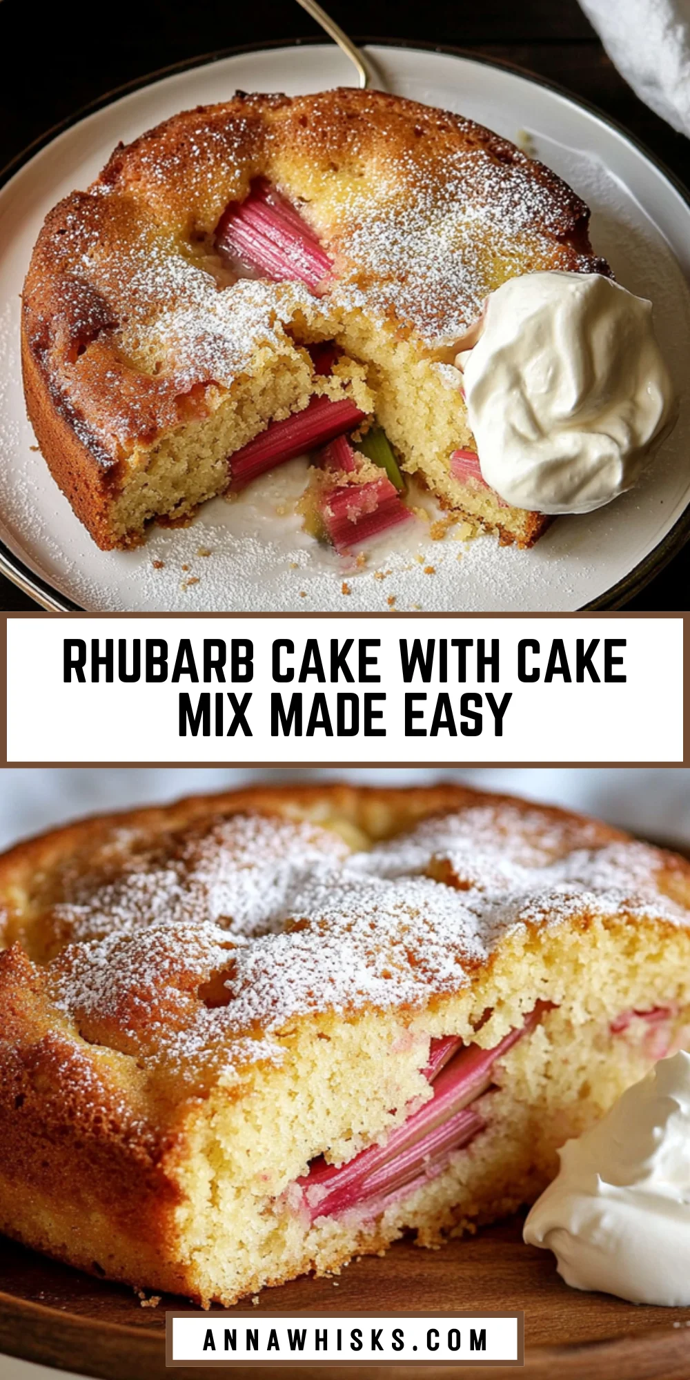 Rhubarb Cake with Cake Mix Made Easy 17 Pinterest Hidden Image