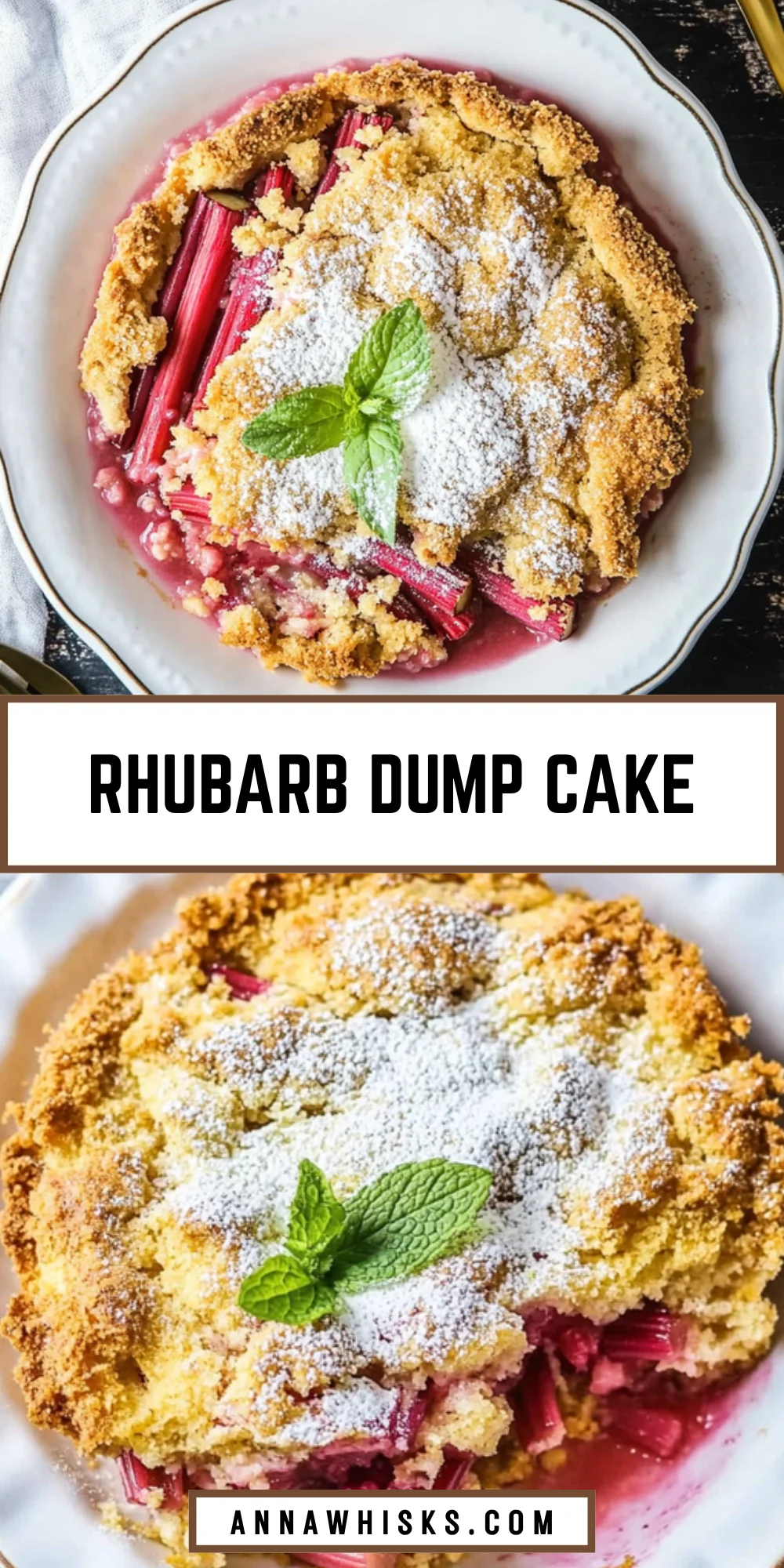 Rhubarb Dump Cake 14 Pinterest Hidden Image