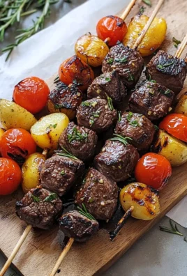 Rosemary Garlic Steak Kebabs
