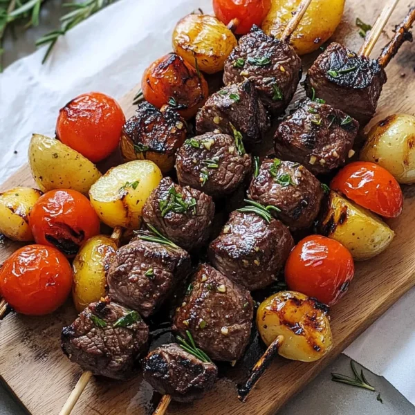 Rosemary Garlic Steak Kebabs