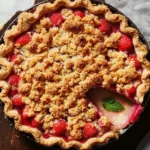 Strawberry Rhubarb Pie with Crumb Topping