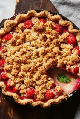 Strawberry Rhubarb Pie with Crumb Topping