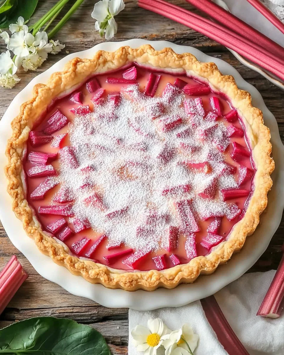 Sweet Rhubarb Custard Tart
