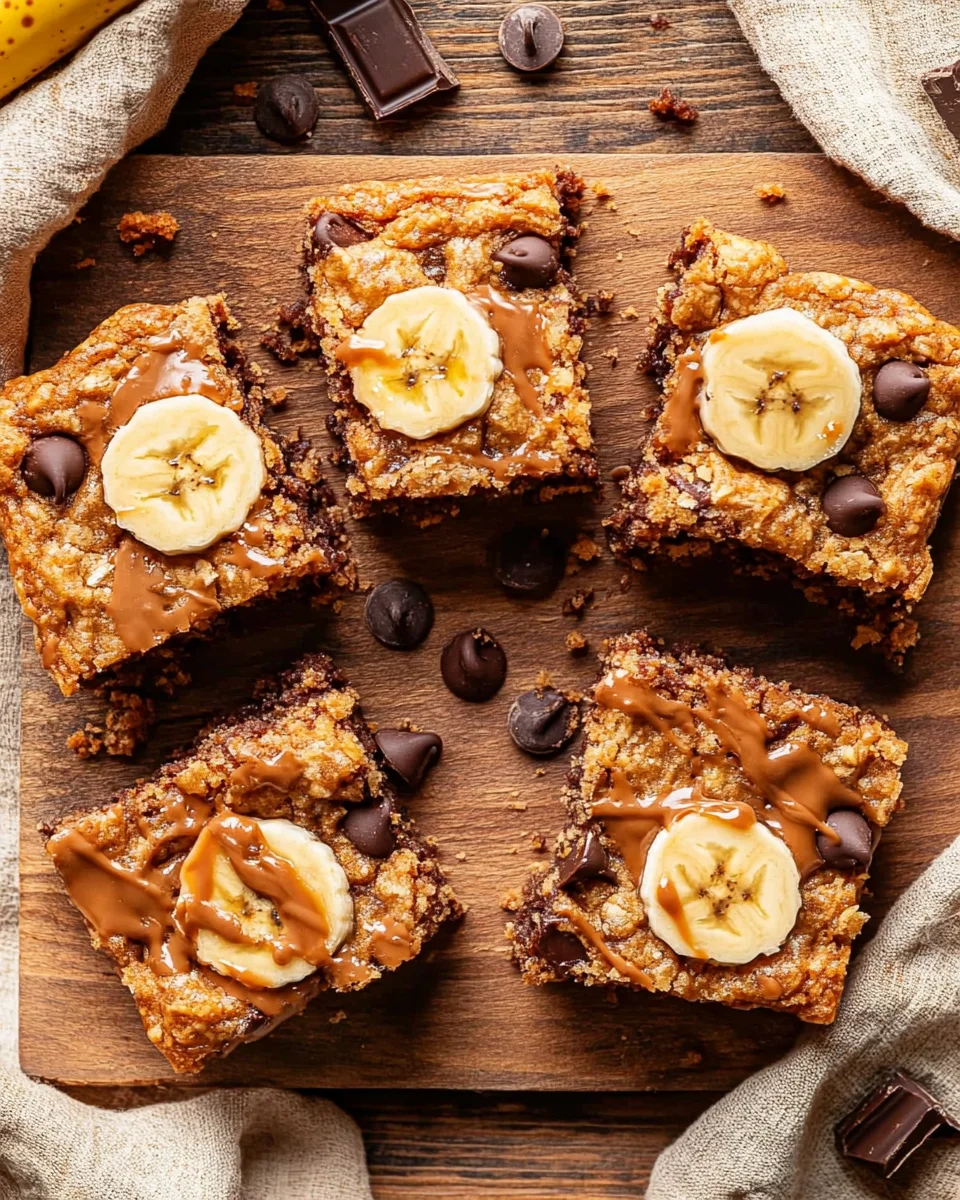4 Ingredient Peanut Butter Banana Bars Recipe