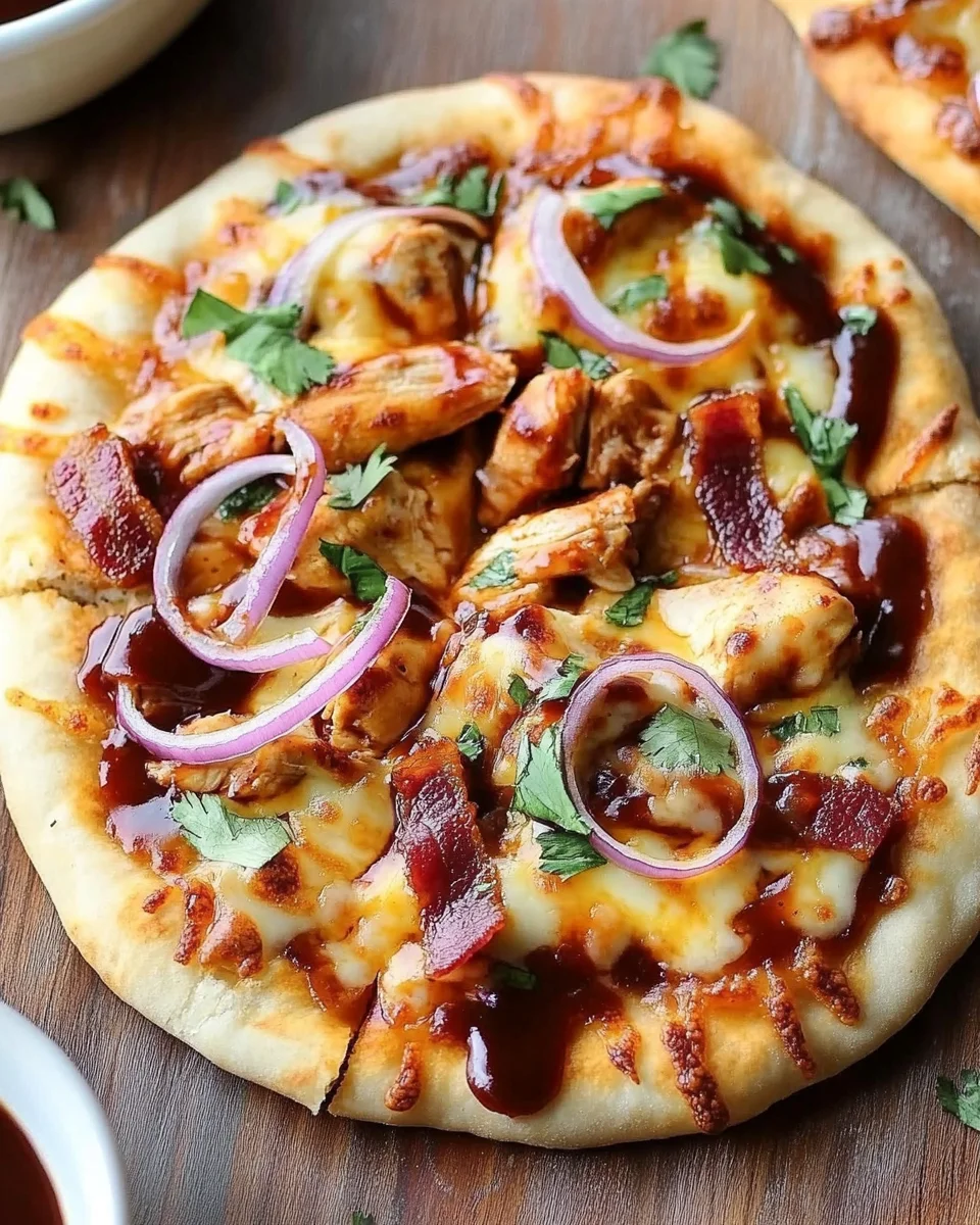 BBQ Chicken Naan Pizzas