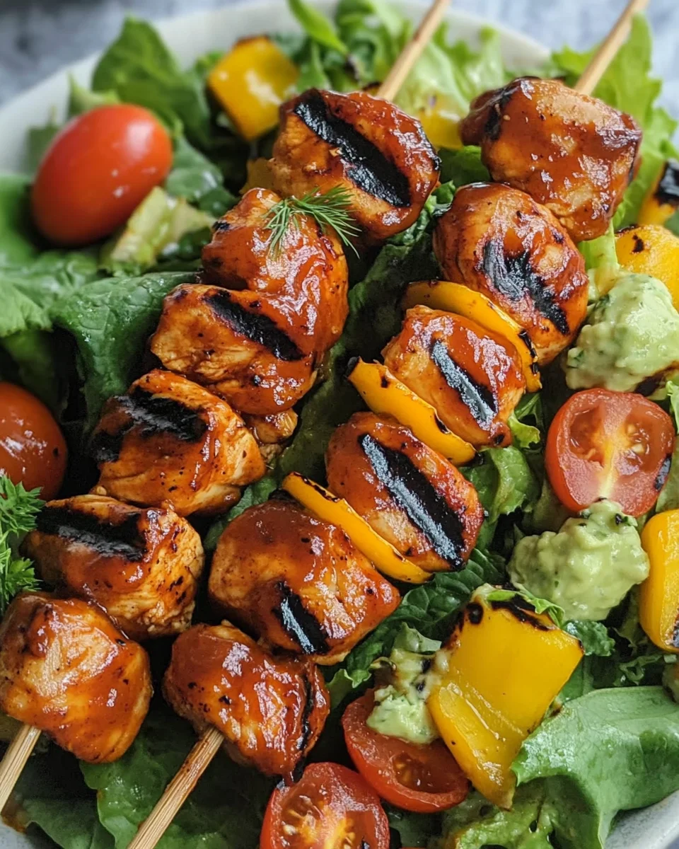 BBQ Chicken Skewer Salad 27 BBQ