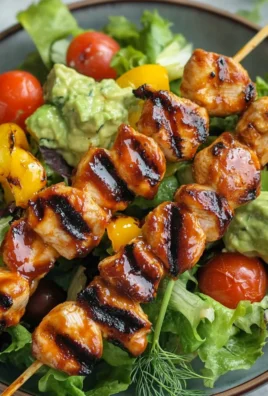 BBQ Chicken Skewer Salad