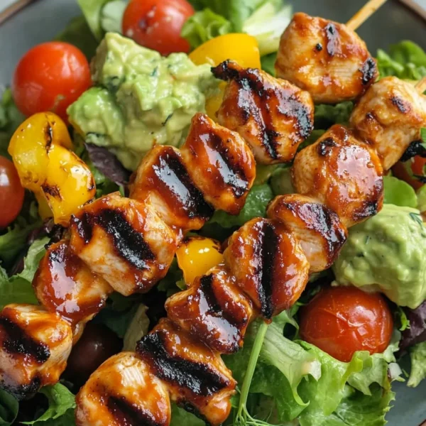 BBQ Chicken Skewer Salad
