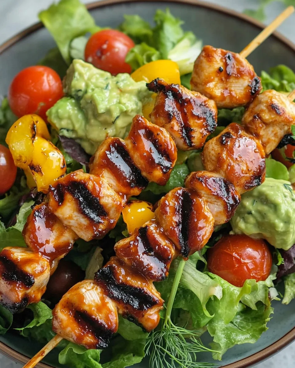 BBQ Chicken Skewer Salad 29 BBQ Chicken Skewer Salad