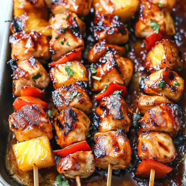 BBQ Pineapple Chicken Kabobs