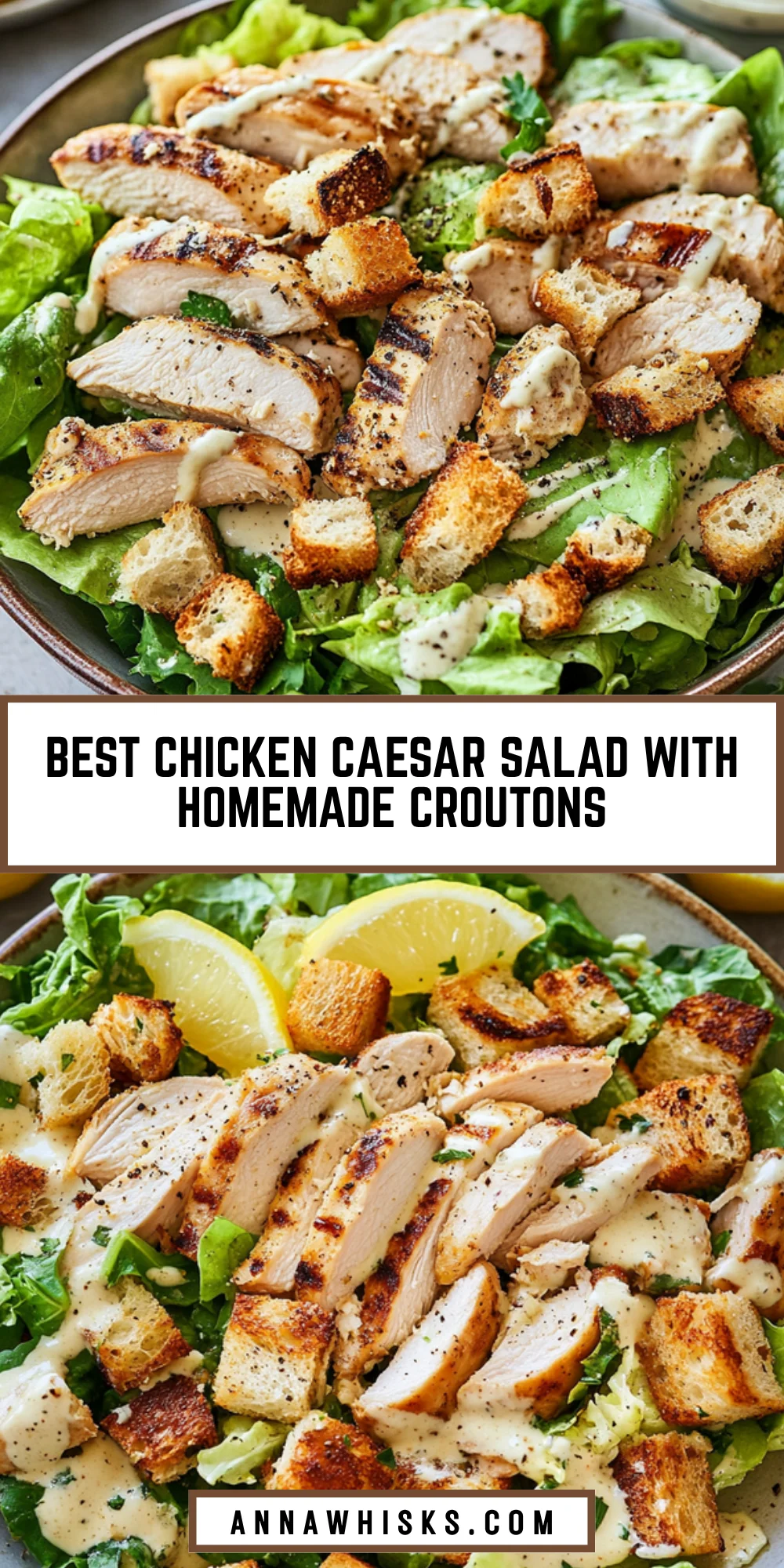 Best Chicken Caesar Salad with Homemade Croutons 23 Pinterest Hidden Image