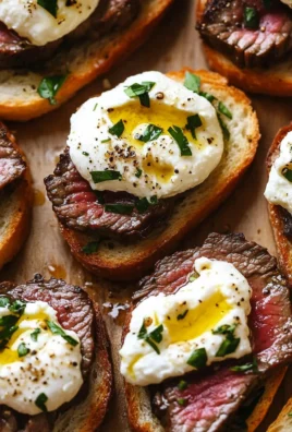 Burrata and Steak Crostini
