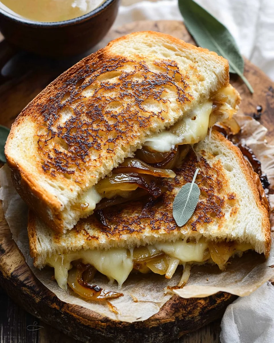 Caramelized Onion and Apple Grilled Cheese Sandwich