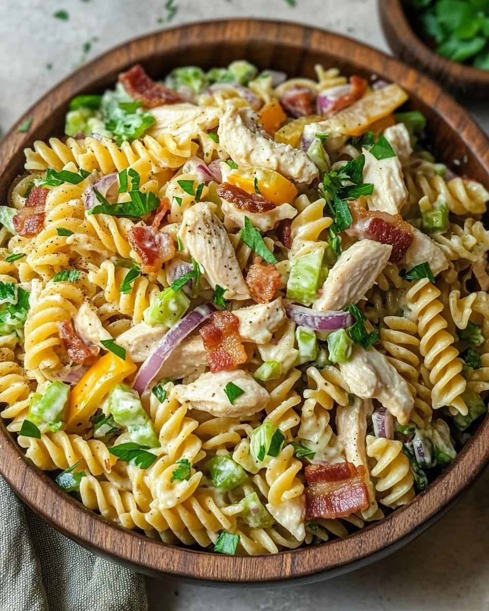 Chicken Bacon Ranch Pasta Salad
