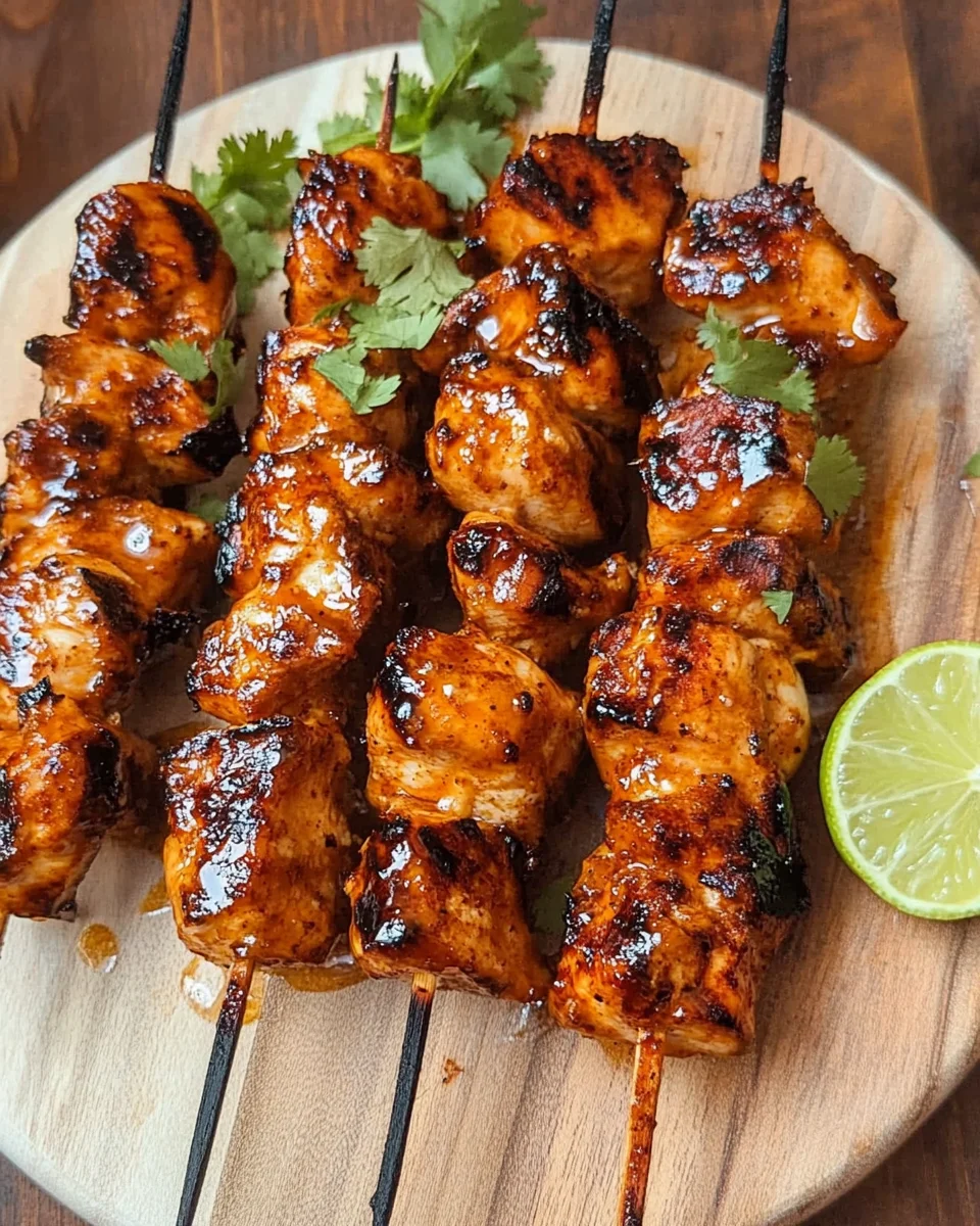 Chipotle Honey Chicken Skewers