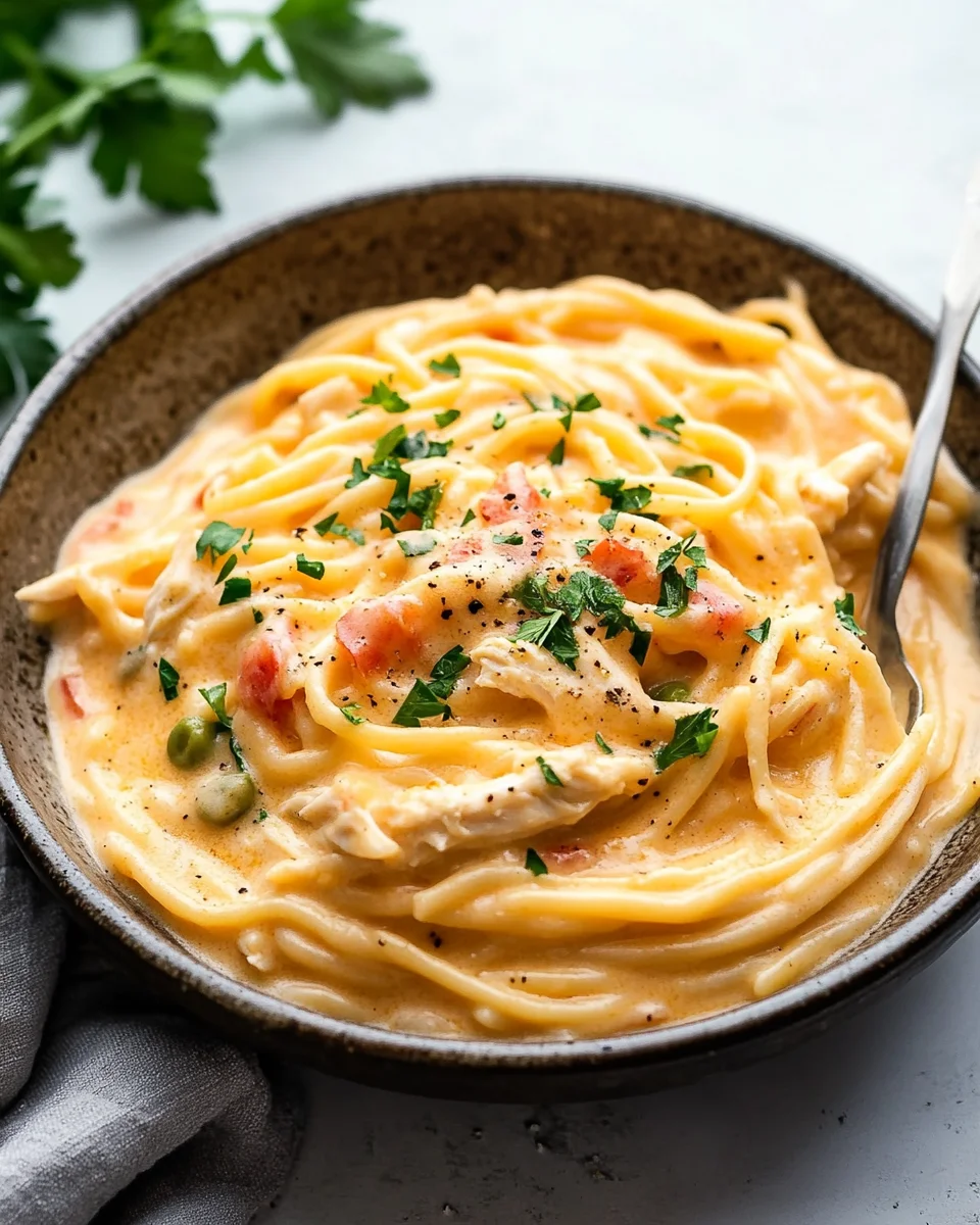 Crock Pot Cheesy Chicken Spaghetti Recipe