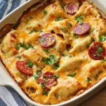 Crockpot Pierogi Casserole with Kielbasa