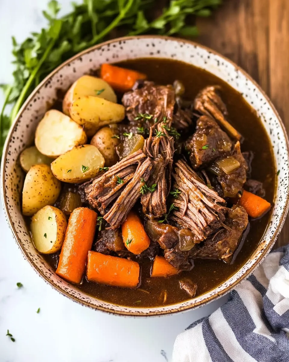 Easy Slow Cooker Pot Roast Recipe With Vegetables