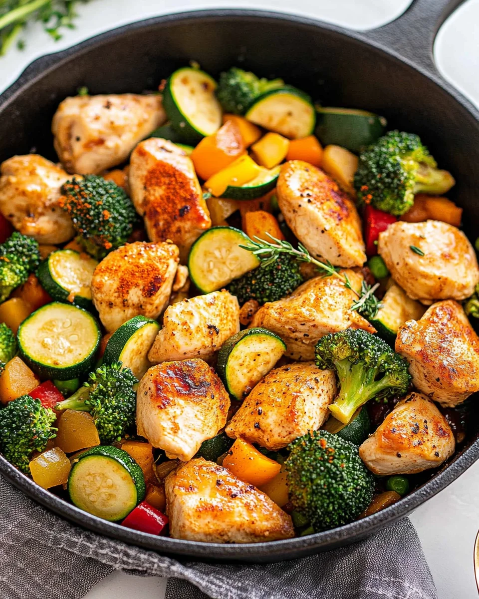 Healthy Chicken and Vegetables Skillet