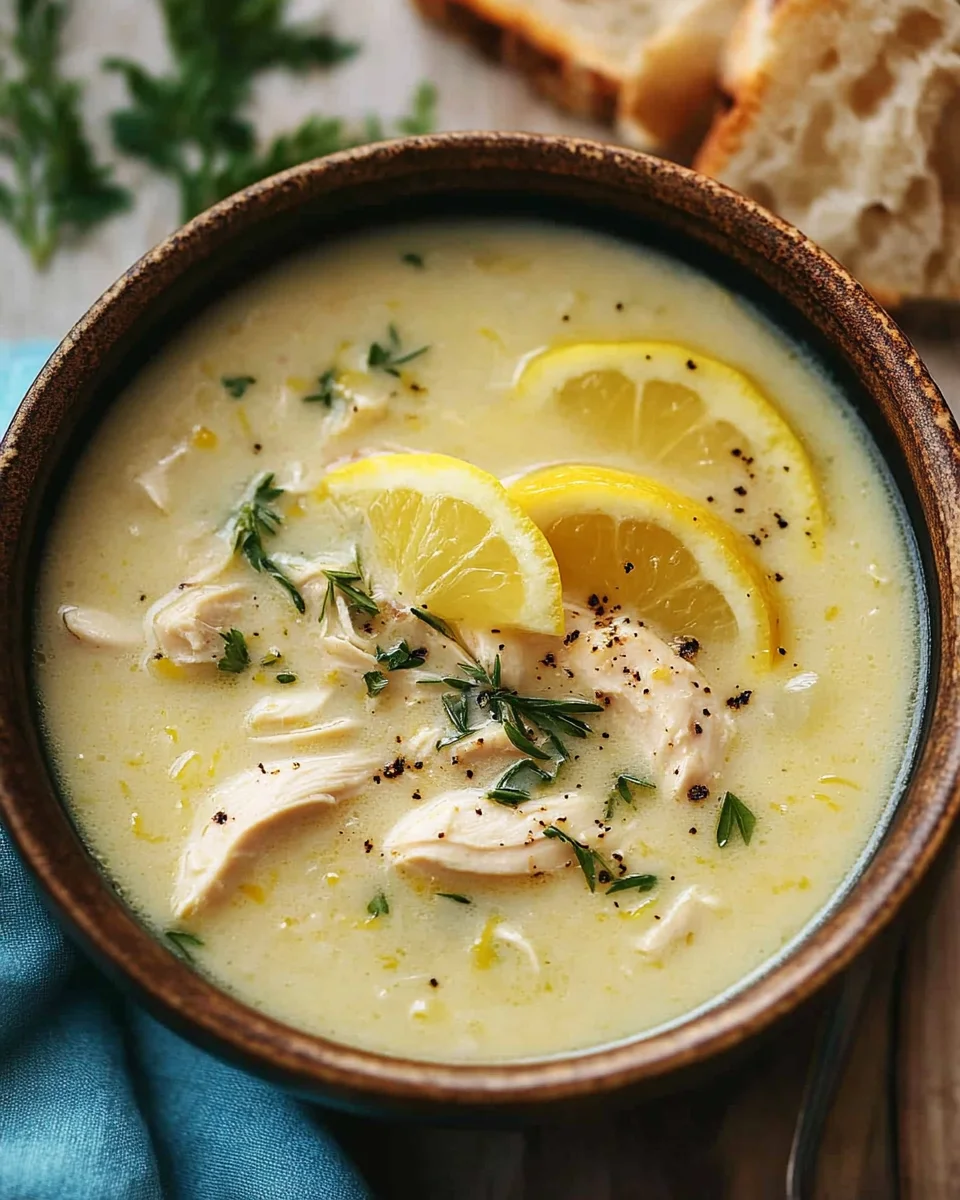 Mediterranean Lemon Chicken Soup: A Creamy, Comforting Bowl of Sunshine