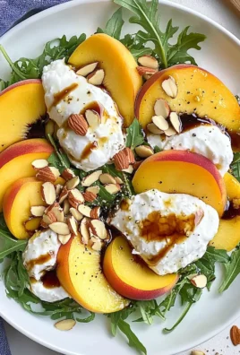 Peach Burrata Salad with Balsamic Drizzle