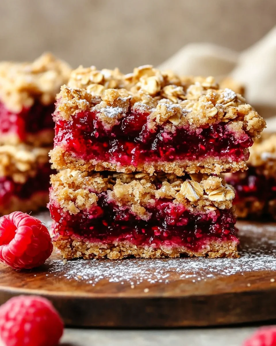 Raspberry Oatmeal Crumble Bars