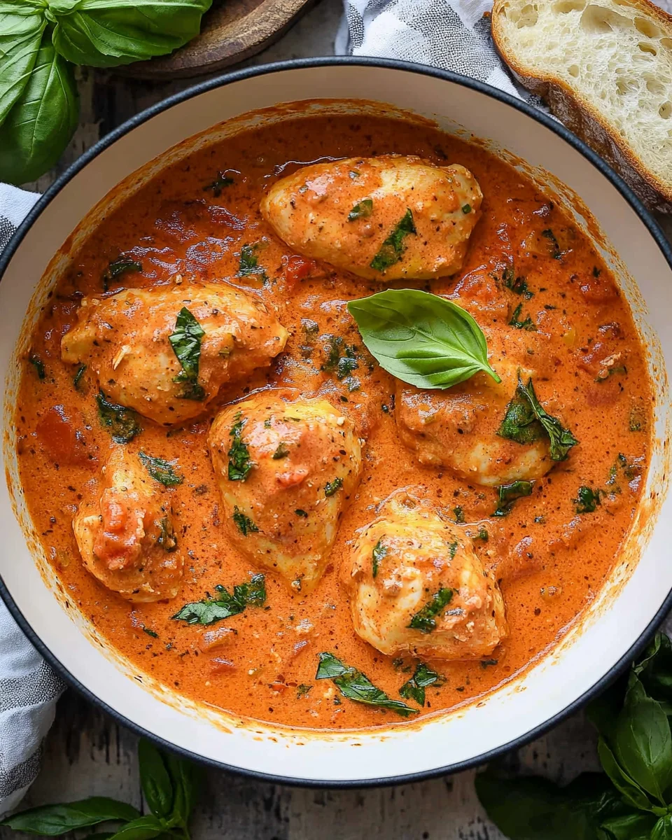 Slow Cooker Creamy Tomato Basil Chicken